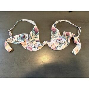 white floral underwire LOVE FITNESS  swimsuit bikini top size large